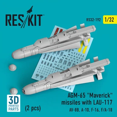 1/32 AGM-65 Maverick missiles with LAU-117 (2 pcs) (3D Printed)