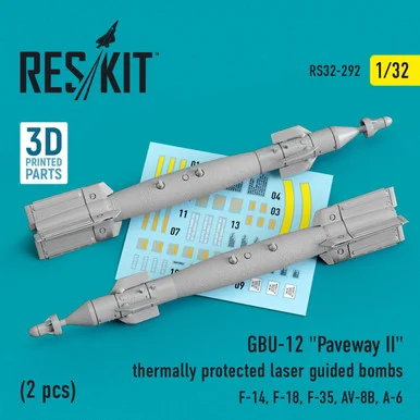 1/32 GBU-12 Paveway II thermally protected laser guided bombs (2 pcs) (3D Printed)