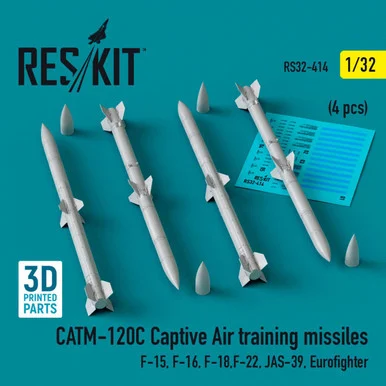1/32 Reskit L5CATM-120C Captive air training missiles (4 pcs) (3D Printed) (1/32)