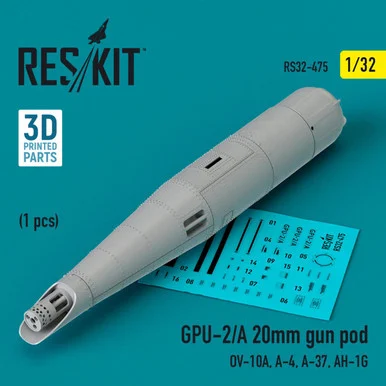 1/32 Reskit L5GPU-2/A 20mm gun pod (1 pcs) (OV-10A, A-4, A-37, AH-1G) (3D Printed) (1/32)