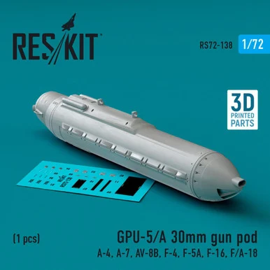 1/72 Reskit GPU-5/A 30mm gun pod (1 pcs) (3D Printed) (1/72)