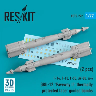 1/72 GBU-12 Paveway II thermally protected laser guided bombs (2 pcs) (3D Printed)