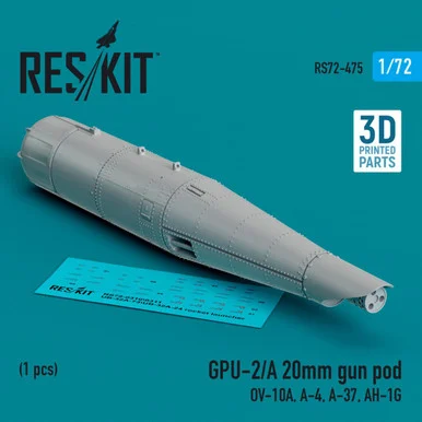 1/72 Reskit GPU-2/A 20mm gun pod (1 pcs) (3D Printed) (1/72)