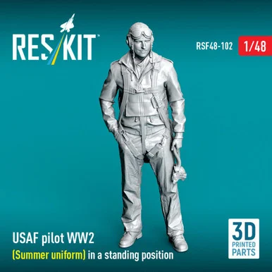 1/48 Reskit USAF pilot WW2 (Summer uniform) in a standing position 3D printed model kit