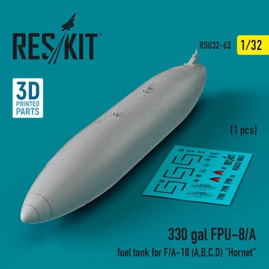 1/32 Reskit L5330 gallon FPU-8/A fuel tank for F/A-18 (A,B,C,D) Hornet (1 pcs) (3D Printed) (1/32)