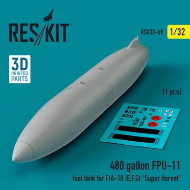 1/32 Reskit L5480 gallon FPU-11 fuel tank for F/A-18 (E,F,G) Super Hornet (1 pcs) (3D Printed) (1/32)
