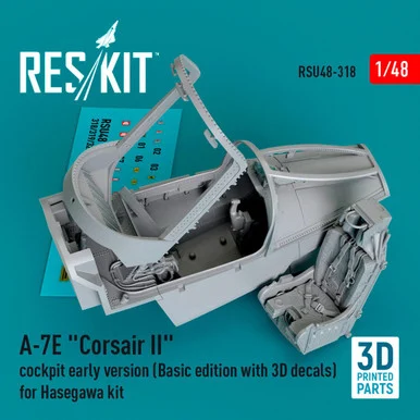 1/48 Reskit A-7E Corsair II cockpit early version for Hasegawa kit (3D Printed)