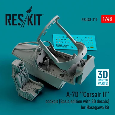1/48 Reskit A-7D Corsair II cockpit for Hasegawa kit (3D Printed) (1/48)