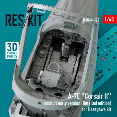 1/48 Reskit A-7E Corsair II cockpit early version for Hasegawa kit (3D Printed) (1/48)