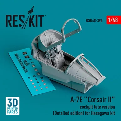 1/48 Reskit A-7E Corsair II cockpit late version (Detailed edition) for Hasegawa kit (3D Printed) (1/48)