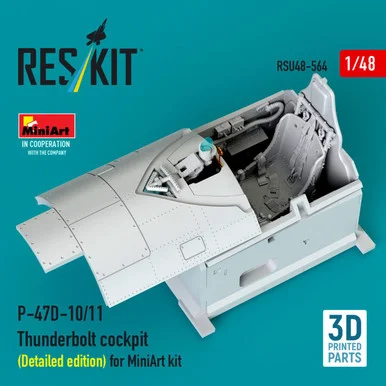 1/48 Reskit P-47D-10/11 Thunderbolt cockpit (Detailed edition) for MiniArt kit 3D printed model kit