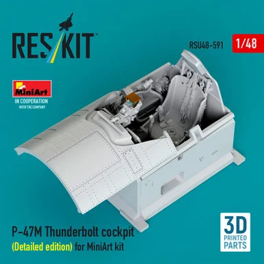 1/48 Reskit P-47M Thunderbolt cockpit (Detailed edition) for MiniArt kit 3D printed model kit