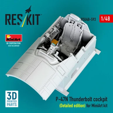 1/48 Reskit P-47N Thunderbolt cockpit (Detailed edition) for MiniArt kit 3D printed model kit
