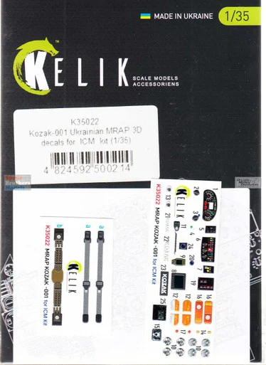 RESK35022K 1:35 ResKit/Kelik 3D Detail Set - Kozak-1 Ukrainian MRAP (ICM kit)