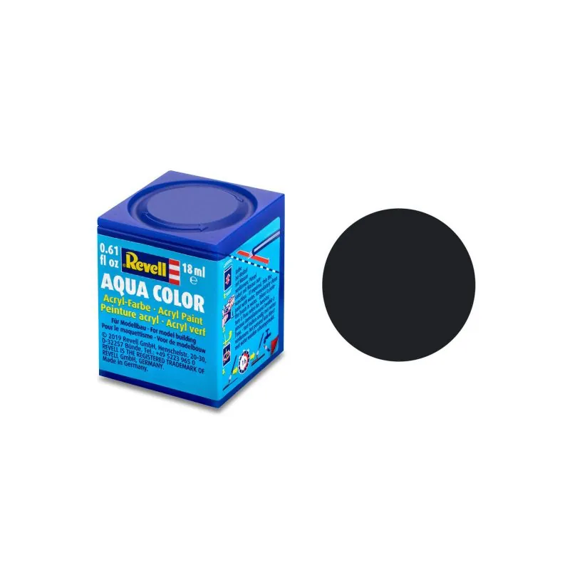 Matt Black Aqua Acrylic Paint - 18ml 8