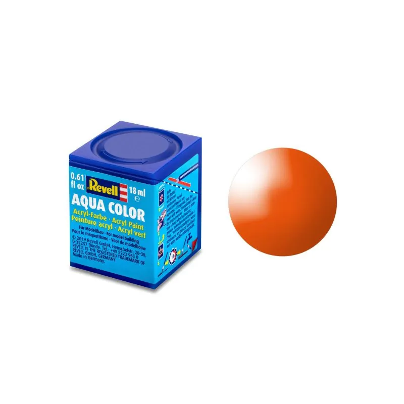 Glossy Orange Aqua Acrylic Paint - 18ml 30
