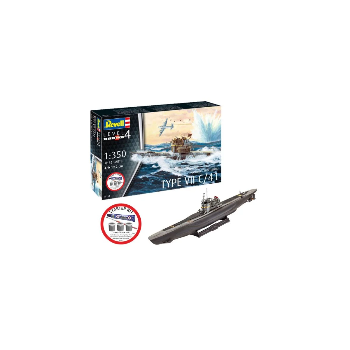 German type vii c/41 submarine starter kit Model kit - Revell
