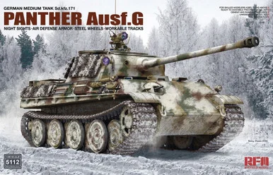 Rye Field Models 5112 German Panther Sd.Kfz.171 Ausf. G with Night Sights & Air Defense Armor 1/35 Scale Model Kit - RyeField Models