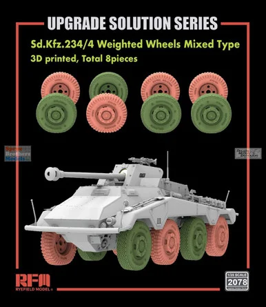 RFMRM2078 1:35 Rye Field Model Sd.Kfz.234 Puma Weighted Wheels Set Mixed Types