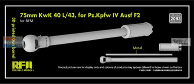 RFMRM2093 1:35 Rye Field Model 75mm KwK 40 L/43 Gun Barrel for Panzer IV Ausf F2 (RFM kit)