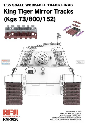 RFMRM3026 1:35 Rye Field Model Sd.Kfz.182 Tiger Ausf.B King Tiger Workable Mirror Track