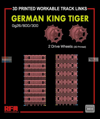 RFMRM3033 1:35 Rye Field Model King Tiger GG26/800/300 3D Printed Workable Track Set