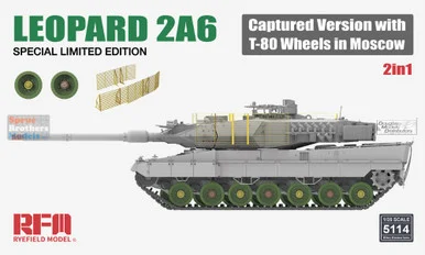 RFMRM5114 1:35 Rye Field Model Leopard 2A6 Captured Version with T-80 Wheels in Moscow