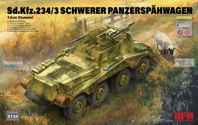 RFMRM5134 1:35 Rye Field Model Sd.Kfz.234/3 Schwerer Panzerspahwagen 7.5cm Stummel with Interior
