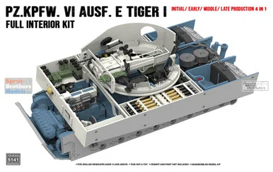 RFMRM5141 1:35 Rye Field Model Interior Upgrade Set for Sd.Kfz.181 Ausf.E Tiger I Initial/Early/Mid/Late [4in1] (RFM kit)