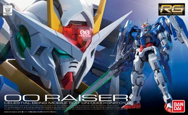 Bandai 5061603 OO Raiser Celestial Being Mobile Suit GN-0000+GNR-010 RG 1/144 Scale Model Kit