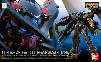Bandai 5055460 Gundam Astray Gold Frame Amatsu Mina Rondo Mina Sahaku's Use Mobile Suit MBF-P01-Re2 RG 1/144 Scale Model Kit