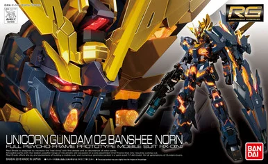 Bandai 5061621 #27 Unicorn Gundam 02 Banshee Norm Full Psycho-Frame Prototype Mobile Suit RX-0 RG 1/144 Scale Model Kit