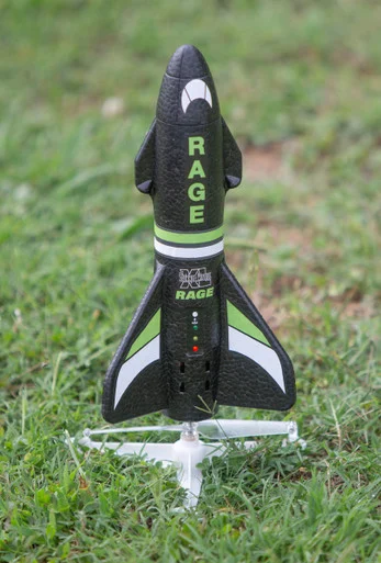 Rage RC 4150B Spinner Missile XL Electric Free-Flight Rocket with Parachute and LEDs, Black