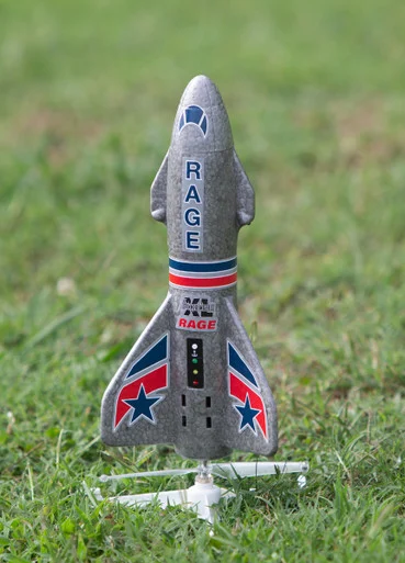 Rage RC 4150G Spinner Missile XL Electric Free-Flight Rocket with Parachute and LEDs, Gray