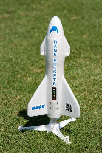 Rage RC 4150W Spinner Missile XL Electric Free-Flight Rocket with Parachute and LEDs, White