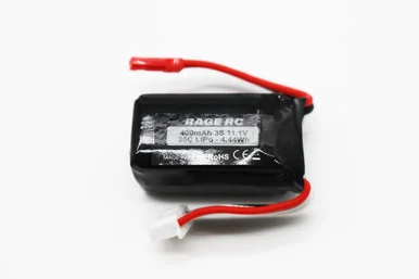 RAGE RC RGRA1632 3S 11.1V 400mAh LiPo JST; P-51D BL