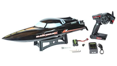 RAGE RC RGRB1400 Black Marlin EX Brushed RTR Boat, Black