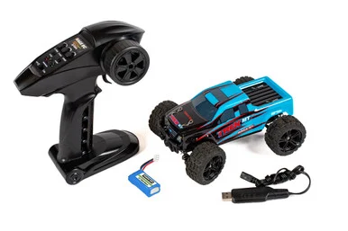 RAGE RC RGRC2501 Mini Trek 1/24 RTR Monster Truck, Black/Blue