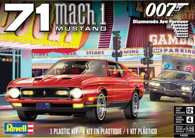 1/25 Revell 1971 Ford Mustang Mach 1 007 James Bond Plastic Model Kit - Revell Carrera