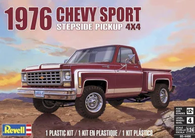 1/24 Revell 1976 Chevy Sport Stepside Pickup 4X4 Model Kit - 4486