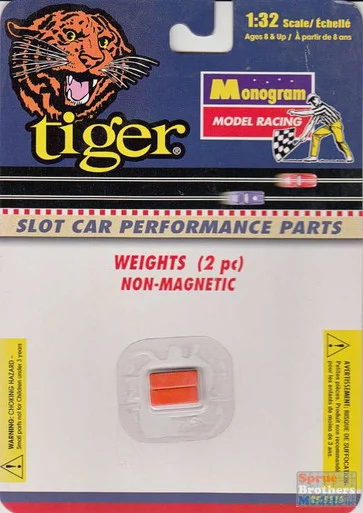 RMX855116 1:32 Monogram Slot Car Weights (2pc) Non-Magnetic #855116