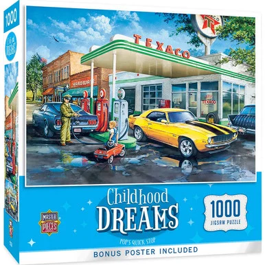 MasterPieces 71646 Childhood Dreams, Pop's Quick Stop 1000 Piece Jigsaw Puzzle - Masterpiece Puzzles