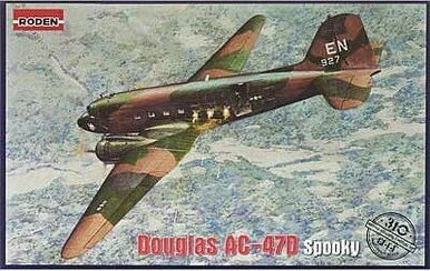 1/144 Roden AC47D Spooky US Ground Attack Aircraft