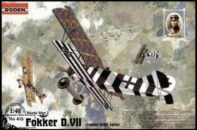 1/48 Roden Fokker D VII (Early) WWI German BiPlane Fighter
