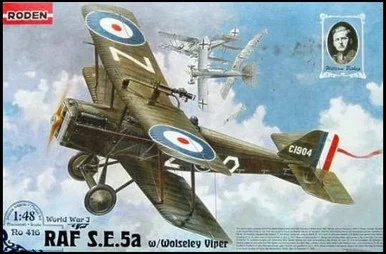 1/48 Roden Se5a RAF BiPlane Fighter w/Wolseley Viper Engine