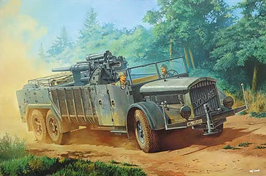1/72 Roden Selbstfahrlafette auf Fahrgestell VOMAG 7 or 660 mit 8,8 cm Flak