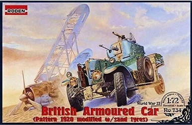 1/72 Roden Pattern 1920 Modified WWII British Armored Car w/Sand Tires