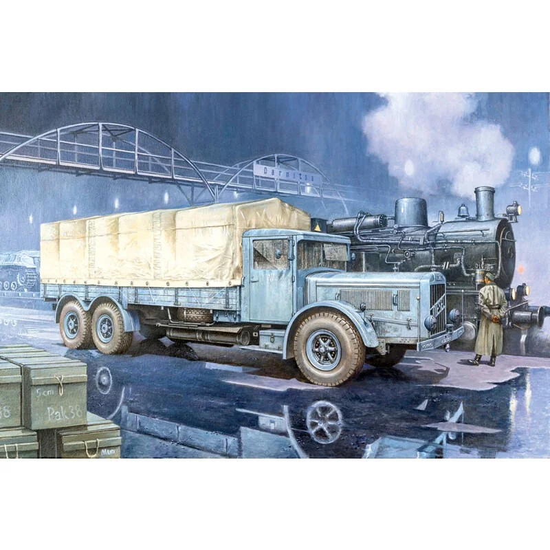 Vomag 8 LR LkwPrewar German heavy truck requisitioned by the Wermacht in WW2. Model kit - Roden