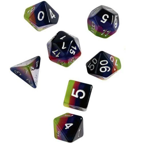 RPG Dice Set (7+1): Pink, Green, Blue - SIRIUS DICE