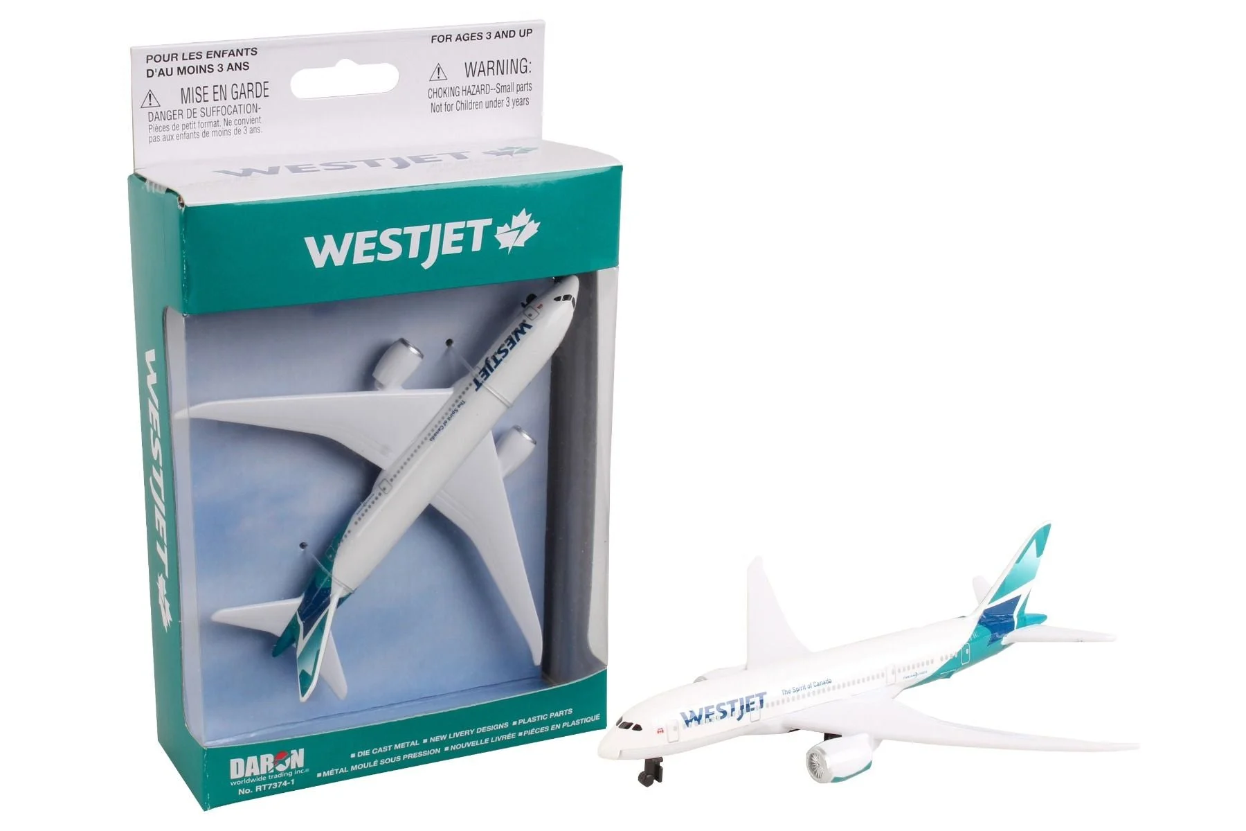Boeing 787 WestJet Airlines Diecast Aircraft Toy - Daron
